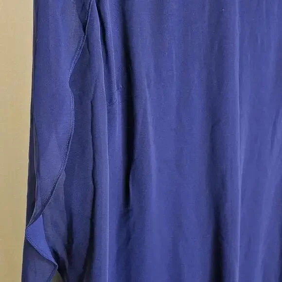 Elegant Sheer Evening Dress - Size 10 - Deep Blue - Picture 3 of 7